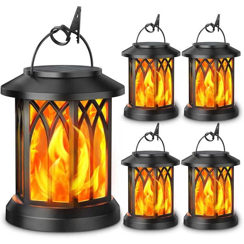 X MAX FURNITURE 4 Pack Solar Lantern Outdoor Lights Upgraded Flickering Flame Solar Lanterns Lights Outdoor Waterproof Hanging Outdoor Solar Lanterns Lights Solar Powered Lanterns For Yard Garden Deco...